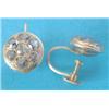 Image 1 : A pair of Eastern gold 7 stone diamond cluster earrings with later 9ct gold screwback fittings Es...
