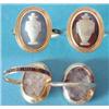 Image 1 : A George III gold mourning ring, the oval bezel inset with a blue agate cameo carved with a class...