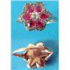 Image 1 : An early Victorian gold and silver flowerhead cluster ring pave set with a central old brilliant...