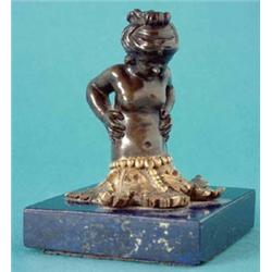 A late 18th century and later, French bronze and ormolu bust of a maiden with beaded leafy skirt...