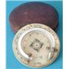 Image 1 : A late 18th century red leather cased pocket thermometer and compass with mother of pearl dial. (...