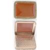 Image 1 : An early 19th century English two coloured gold vinaigrette with orange cornelian lid and base, a...