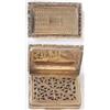 Image 1 : A George IV silver gilt vinaigrette with machine decorated lid and base and foliage mouldings, Ma...