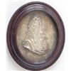 Image 1 : A chased and engraved oval silver portrait bust of James II after John Roettiers, with laurel wre...