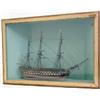 Image 1 : A 19th century painted and carved wood model of a fully rigged three masted frigate, on stand, 15...