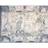 Image 1 : A Charles II stumpwork and tent stitch panel, worked in gold, silver wirework and polychrome silk...