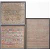 Image 1 : A George IV sampler of a house by Maryann Rawsthorn, dated 1823, 12ins. x 12.5ins. Two others, 15...