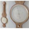 Image 1 : An early 19th century mahogany banjo barometer, the rounded top inlaid with fruitwood patera, a g...