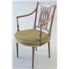 Image 1 : A George III mahogany open armchair, with rectangular back with trellis-pattern splat, the arms o...