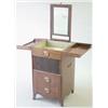 Image 1 : A George III mahogany rectangular washstand with divided hinged top, the front with tambour front...