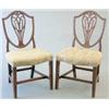 Image 1 : A set of 4mahogany Hepplewhite design dining chairs, the channelled frames with shield shaped bac...