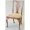 Image 1 : A mid Georgian walnut chair with shaped back rail, pierced baluster splat and drop in seat covere...