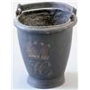 Image 1 : A George IV painted leather fire bucket with swing handle, the side with crowned J.C. cypher, 11....