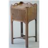 Image 1 : A George III mahogany rectangular tray top bedside cupboard with a single door on square chamfere...