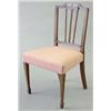 Image 1 : A George III mahogany chair with rectangular back, the shaped back rail carved with pendant swags...