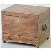 Image 1 : A late George III mahogany rectangular workbox with fruitwood stringing, a drawer in the base on...