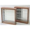 Image 1 : A pair of glazed mahogany snuff bottle display cabinets, each with mirrored back and glazed cupbo...