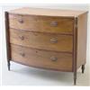 Image 1 : A George III mahogany bowfront chest, in the manner of Gillows, with reeded top and three long dr...