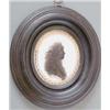 Image 1 : Mrs. Isabella Beetham (c.1753-1825) Silhouette painted on convex glass with verre eglomise border...