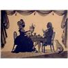 Image 1 : William Wellings (fl.1778-96) Silhouette painted on card Conversation piece of a lady and gentlem...