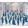Image 1 : Late 18th century German School Silhouette painted on card Conversation piece with numerous figur...
