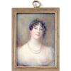 Image 1 : Anne Mee (c.1770-1851) Watercolour on ivory The Countess of Antrim Full face in decollete white d...