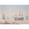 Image 1 : Attributed to William Joy (1803-1867) Pencil and watercolour A three-decked man o'war with other...