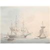 Image 1 : Thomas Yates (?-1796) Pen, ink and watercolour Shipping off Gibraltar And sailing ships at anchor...