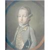 Image 1 : School of Coates Coloured chalks Portrait of a boy in buff coat and yellow vest with silver-braid...