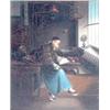 Image 1 : 19th century Anglo Chinese School Pair of oils on canvas An interior scene with a seated elderly...