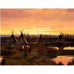 Indian Encampment at Dusk by Coleman, Michael