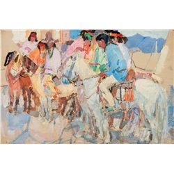 Jicarilla Indians on Horseback by Gaspard, Leon