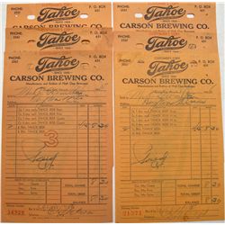 Six receipts from the Carson Brewing Company
