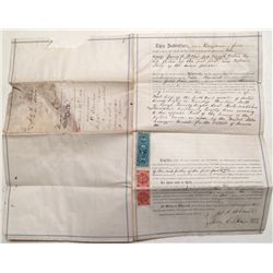 1872 indenture with revenue stamps