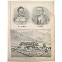 Sketch of Dressler Ranch from 1881 History of Nevada