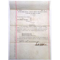 Legatees Gordon W. Harris acknowledges delivery