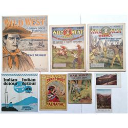 "Wild West" lot of 8 old magazines, etc.