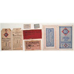 Wells Fargo Grab Bag: money orders, stamps, luggage tags