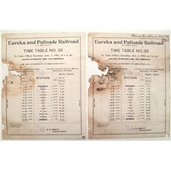 Eureka and Palisade 1901 original time table
