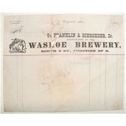 Washoe Brewery Billhead