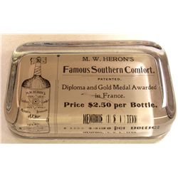 M. W. Heron's Famous Southern Comfort glass paper weight