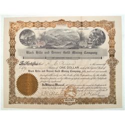 Black Hills and Denver Gold Mining Company Stock Certificate