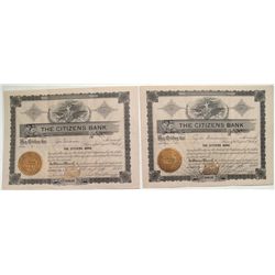 Citizens Bank Stock Certificates