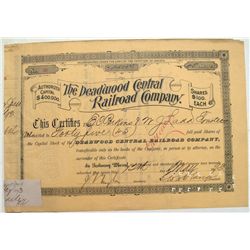 Deadwood Central Railroad Co. Stock Certificate