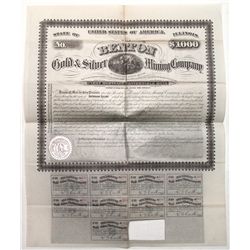 Benton Gold & Silver stock certificate