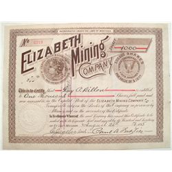 Elizabeth Mining Company Stock Certificate
