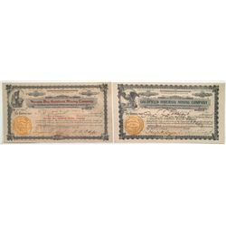 Two scarce Goldfield stocks with great signatures