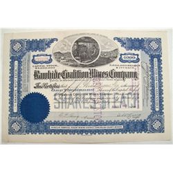 Rawhide Coalition Mines Company stock certificate