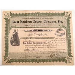 Great Northern Copper Company, Inc. Stock Certificate