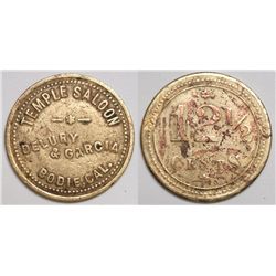 Delury & Garcia Temple Bodie saloon token